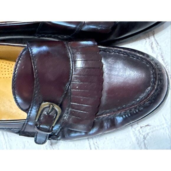Cole Haan Men\'s 11.5 Kiltie Buckle Front Leather Loafers Burgundy Brown Classic main image 13